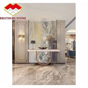Polished Purple Marble Stone Big Slab Dining Table Top for Modern Bedroom Hall