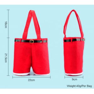 Portable Felt Santa Claus Pants Jumpsuit Wine Bag 39.5*22cm