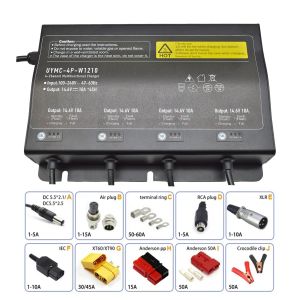 672W Smart Lithium Ion Battery Charger 12V 10A 4 Channel Waterproof Marine