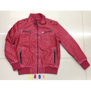 8851 Men's PU fashion jackets stock(men's coat)