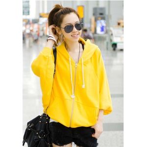 Bat shirt , Yellow Ladies Hooded Sweatshirts , Long Sleeve