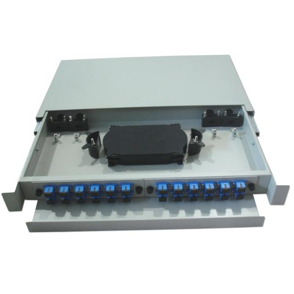 Buy 24 Port Sliding Type Rack Mount Fiber Optic OFDF Patch Panel & Enclosure at wholesale prices