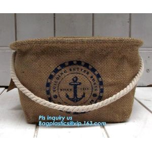 Fabric 3 sets Jute home organization storage basket/boxes stackable for