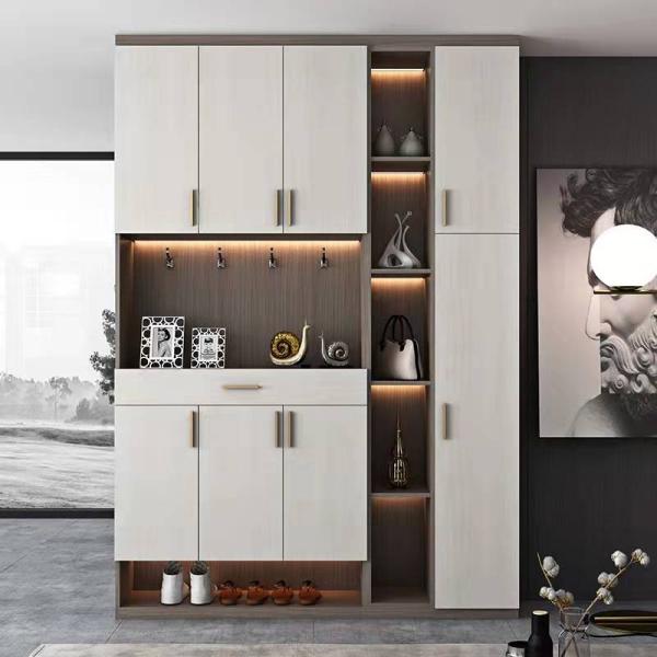 Plywood Shoe Storage Cabinet Entryway Display Cupboard