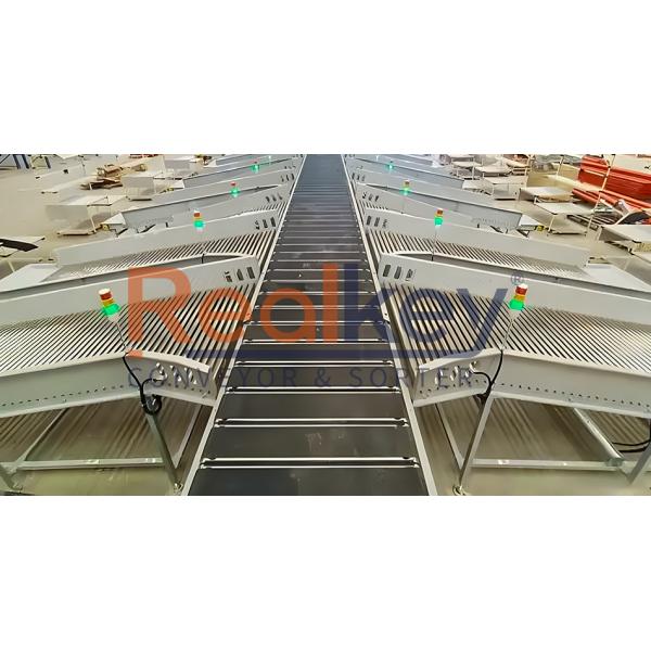 Close-up view of Narrow Belt Sorter's sorting mechanism