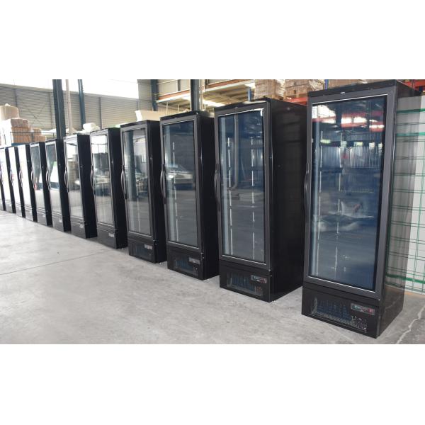 Ventilated Cooling Upright Glass Door Freezer For Ice Cream