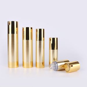 China Luxury Rose Gold Aluminum Cosmetic Pump Bottle For Skin Care 15ml 30ml 50ml on sale