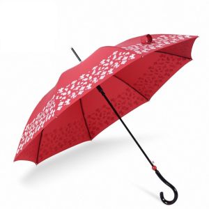 Semi Automatic J Shape Straight Handle Umbrella Pongee Panel