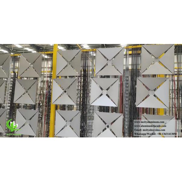 3D Aluminum Cladding Panel with Customized Facade Design and Round Holes Perforation for Powder Coated Metal Wall Cladding