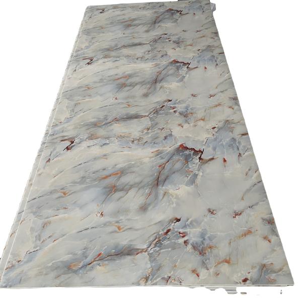 Buy Long Side Click and Glue Installation PVC Marble Sheet Board for Hotel House Decoration at wholesale prices