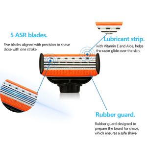 Factory Price Custom Safty Shaving Razor 5 Five Blade Cartridge System Razors