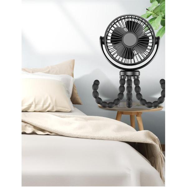 Voltage V 2.1 Plastic Stroller Fan with 5200mAh Battery and Mini Tripod Legs