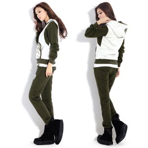 Quality Army Green , Women / Ladies Hooded Sweatshirts Cotton for sale