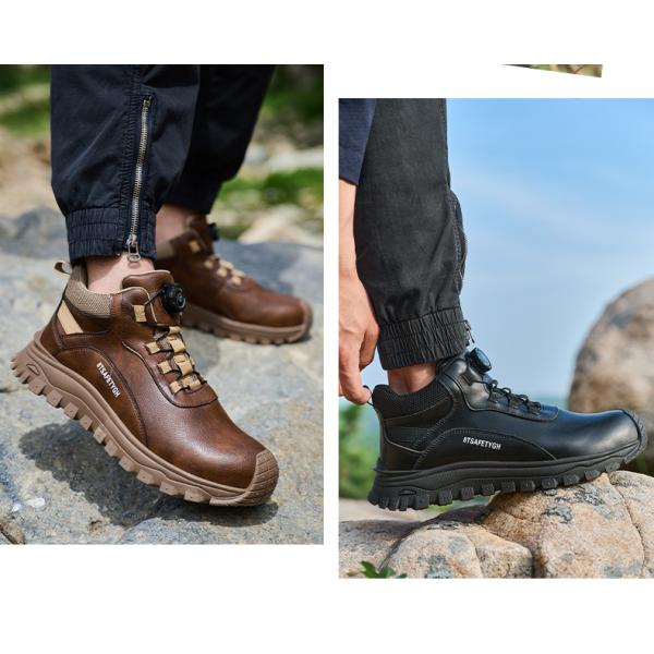 Men's Safety Shoes Kevlar Midsole Work Boots With Steel Toe And Rubber Sole