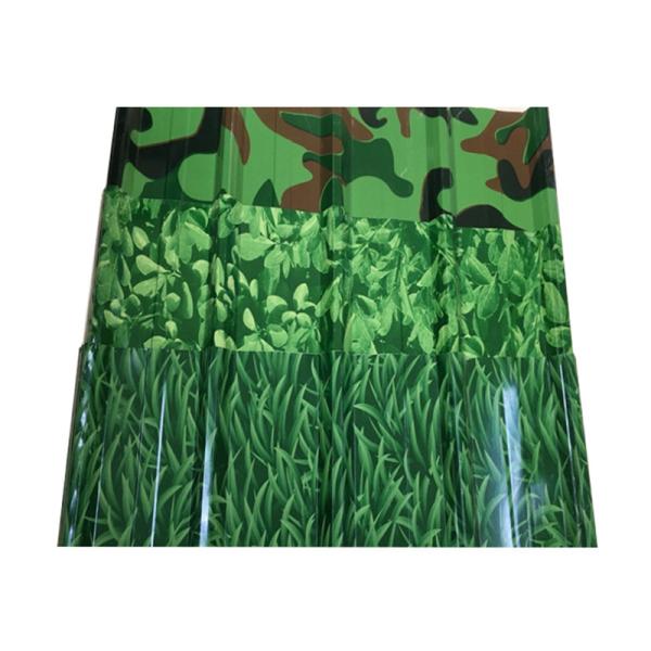 Buy 600-1500mm Width Grass/Camouflage Pattern Wear-Resistant Colored Galvanized Corrugated Steel Roofing Sheet for Special Construction at wholesale prices