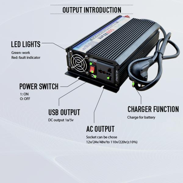 HanFong 500 Watt Modified Sine Wave Power Inverters , 50Hz / 60Hz 12v to 220v UPS Inverter Inversor de la energía, inver