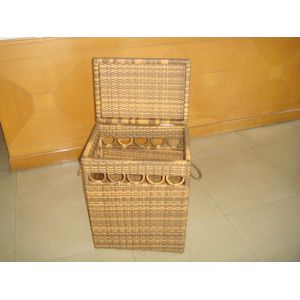 China Hand-Woven Brown Poly Rattan Storage Boxes For Bedroom / Storeroom on sale