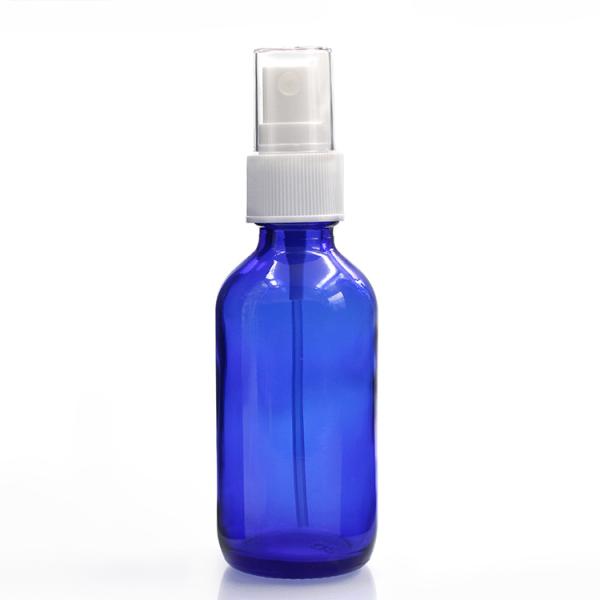 Round ODM Boston Glass Bottles 2 Oz Blue Glass Spray Bottles