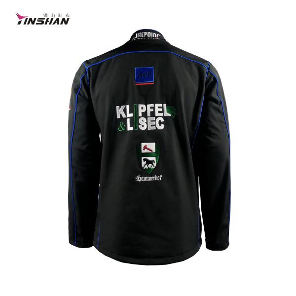 1. Custom Team Name Jackets Design for Men's Polyester Spandex Softshell Sports Club