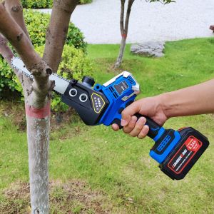 Quality 8'' Mini Cordless Chain Saw Lithium Battery Power Handheld Electric Chainsaw for sale