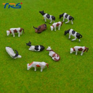 1:87 scale ABS plastic Model Painted Mixed Farm Animals Cows 20mm for Model