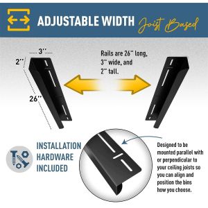 Ceiling Rail Overhead Bin Rack for Garage Storage Iron Casting Process Tolerance