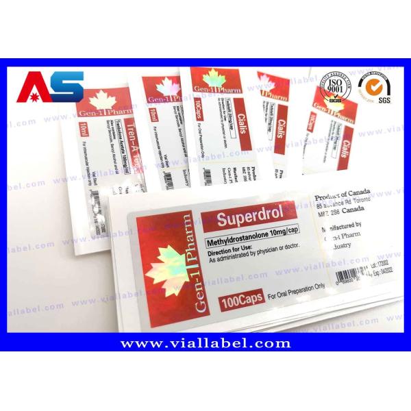 Adhesive Vinyl Glass Injection Peptide Bottle Labels , Injection Peptide Bottle