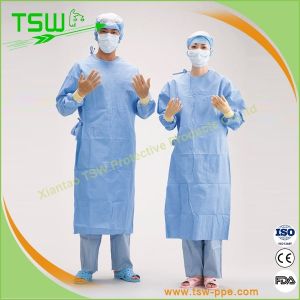 Fluid Resistant 60gsm Reforced Disposable Nonwoven Surgical Gowns