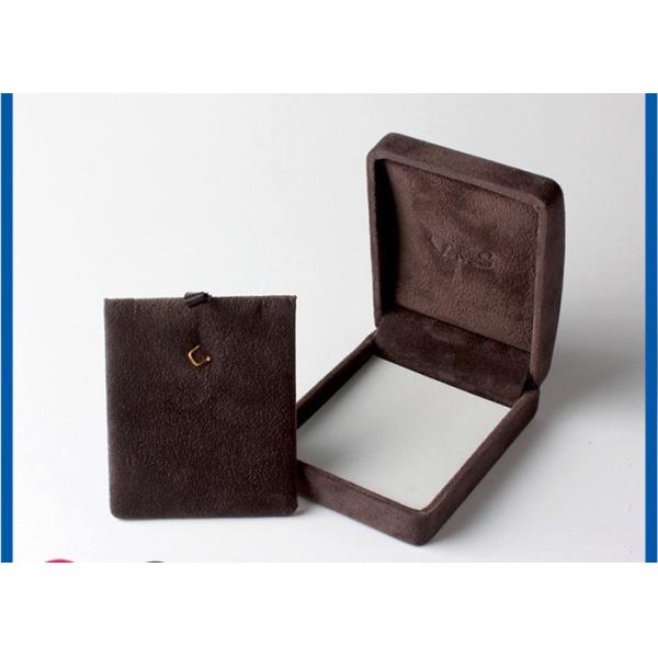 Buy Personalized  Jewelry Packaging Boxes For Small Brown veleting Earrings at wholesale prices