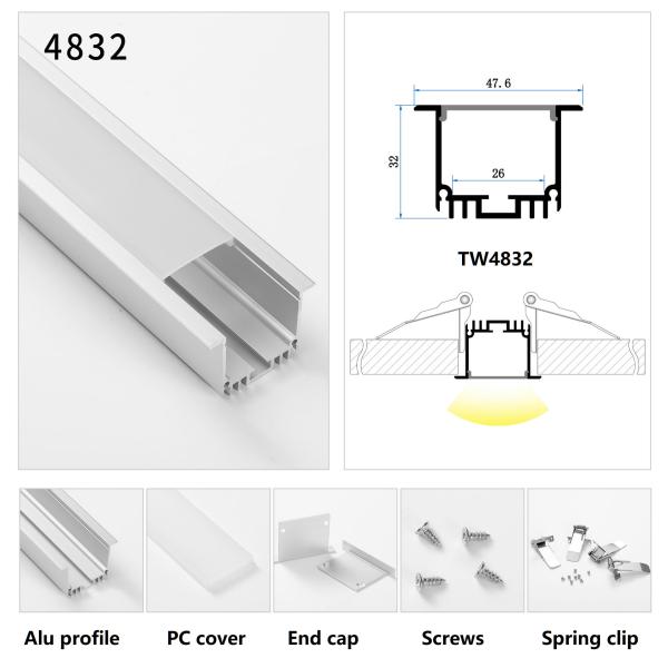 Buy Silver Heatsink Recessed Led Aluminum Profile Channel For Cabinet Light at wholesale prices