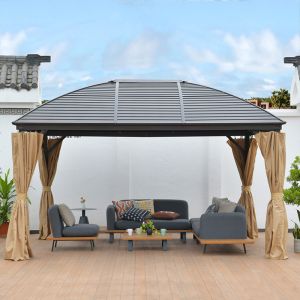 Gazebo with Adjustable Roof Outdoor Hardtop Gazebo Gazebo Canopy
