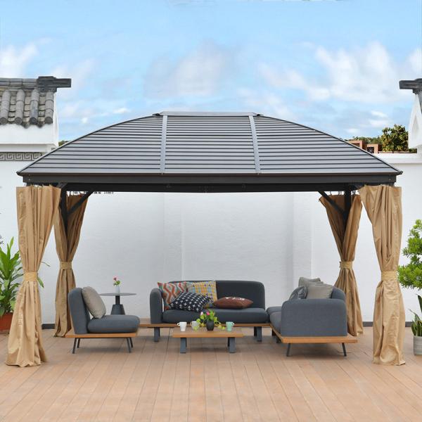 Steel Aluminium Pergola Outdoor Hardtop Gazebo Victorian Style Gazebo