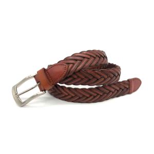 Woven Braided Cowhide Belts For Mens Casual Leather Belt