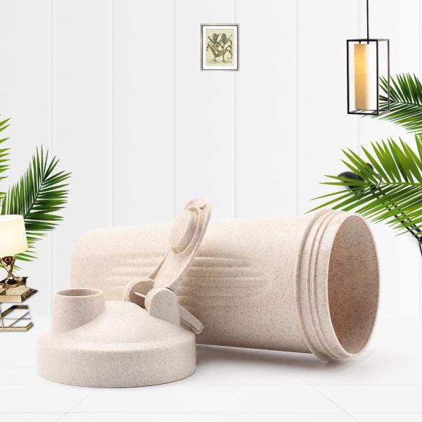 600ml Sports Environmental Protection Material Wheat Shaker Bottles Protien Shaker Bottles