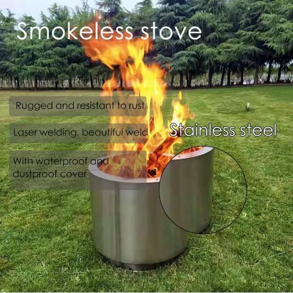 Stainless Steel Outdoor BBQ Wood Smokeless Cook Stove for Picnic Camping G.W. 8.2kg