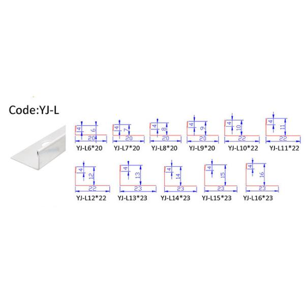 Mirror Stainless Steel Tile Edging Strip L Shape SS201 SS304 Material