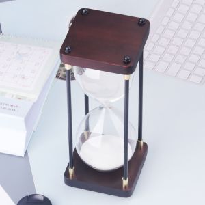 Creative Glass Hourglass Traditional Rectangle Coloured Sand Timers Free Sample