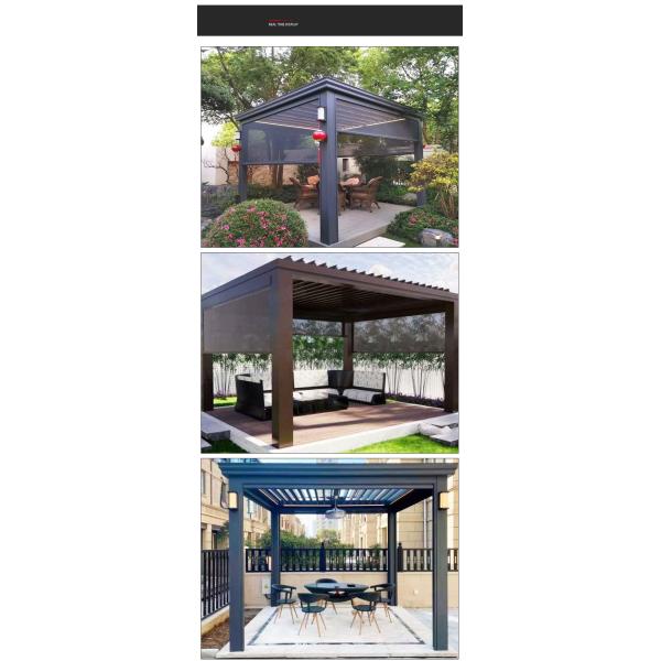 Outdoor Patio Flipped Louver Pavilion Aluminum Alloy Outdoor Electric Shade Pavilion Villa Sun Protection Pavilion