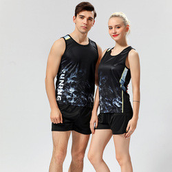 Track and field training suit male custom race suit Body test vest sprint