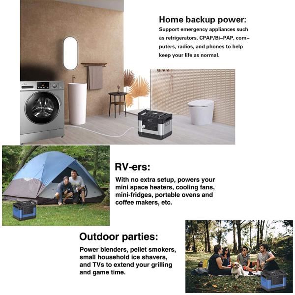 300000mAh Lithium Battery Portable Power Station 1000 Watt Solar Generator AC220v 110v