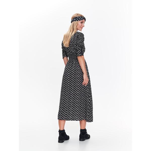 Women Elegant Short Sleeve Polka Dot Casual Maxi Dresses With 100% Viscose