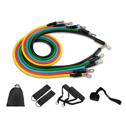 ZH 150lbs 11 Pcs Resistance Bands Set Bodylastics Fitness Equipment