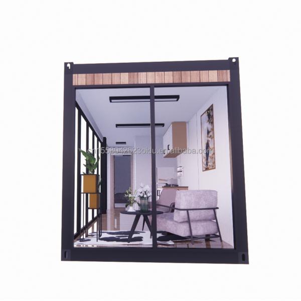 Resort Hotel Accommodation Made of Galvanized Steel Square Tubes and Modern Wooden Materials in Flat Packaging Containe