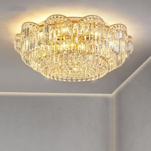 JYLIGHTING Modern LED Ceiling Light 3500K Warm White Crystal Design