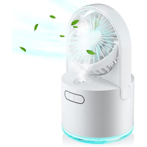Household USB Rechargeable Water Mist Fan for Home Office Cooling and Humidifying