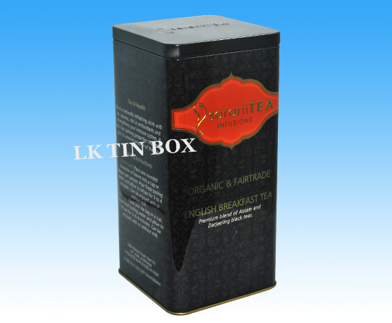 Airtighted Empty Square Tin Box For Black Tea , Square Tin Containers