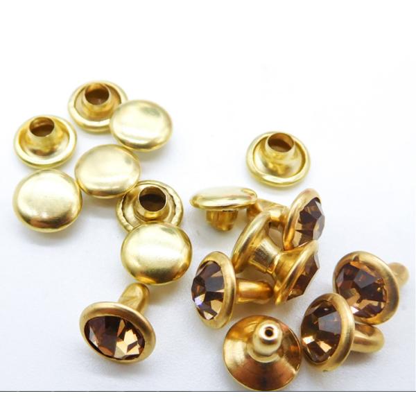 hotsale wholesale,gold,yellow fashion 10mm fashion round leather crystal brass diamond pearl decorative metal rivet for shoes