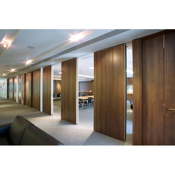 Soundproof Sliding Acoustic Movable Partition Wall Wood Grain Color