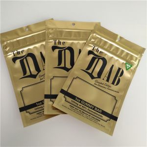 China Smell Proof Stand Up Zipper Pouch Bags 3 Side Sealed Childproof 1OZ Gummy Packaging on sale