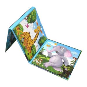 Children Preschool Books Foldable Puzzle Game Books With Magnetic Stickers